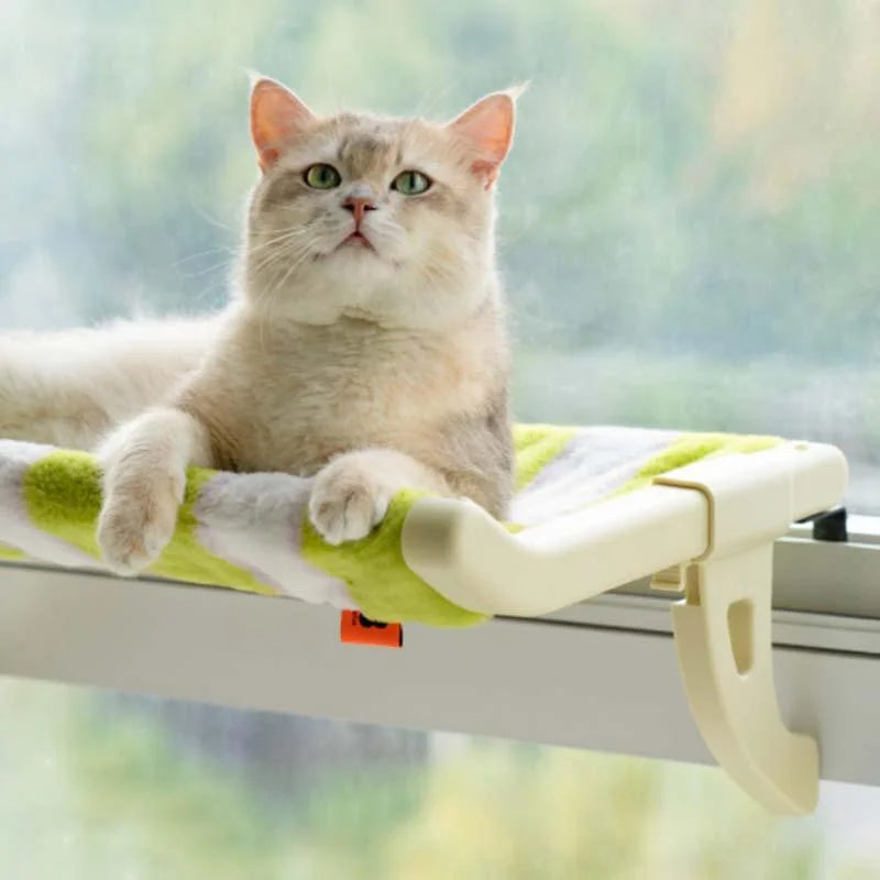 Window Bed for Cats, a soft and comfortable window perch, allowing your cat to enjoy the sunlight and outdoors.