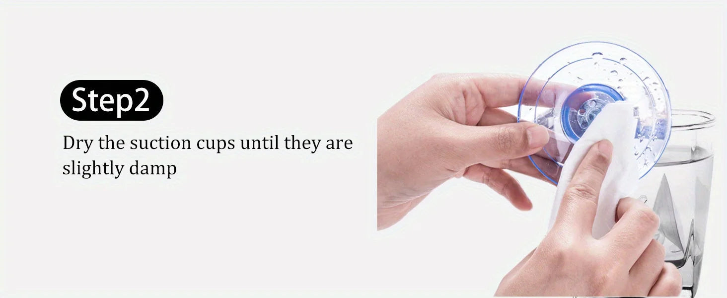 Step 2: Dry the suction cups until they are slightly damp for better adhesion to the cat Hammocks for the Window.