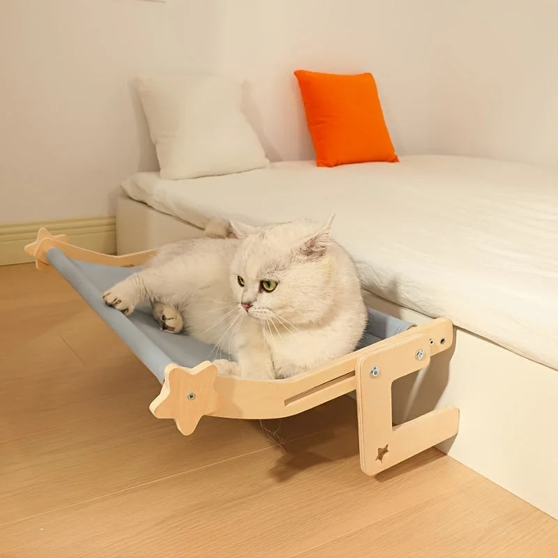 A relaxing Snuggle Cat Bed Nest in blue, providing a soft and secure spot for your cat to rest peacefully under the bed.