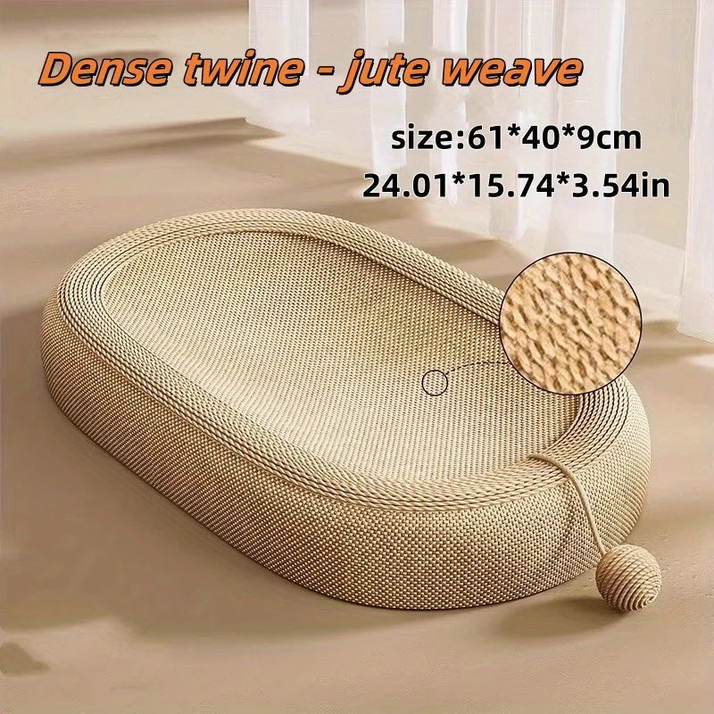 Best cat scratch post crafted from dense twine and jute weave, with clearly displayed dimensions.