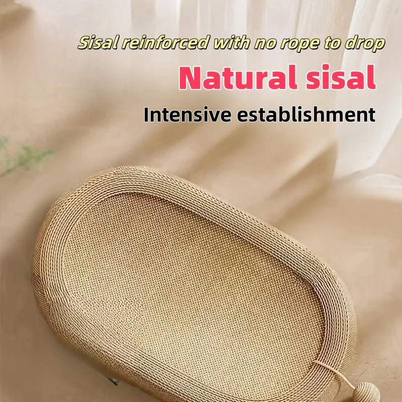 Highlight of natural sisal intensive establishment, emphasizing durability of the best cat scratch post.