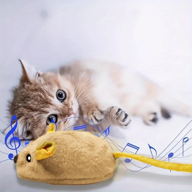 Interactive cat and mouse cat toy featuring music and a USB charging option for endless fun and entertainment for your cat.