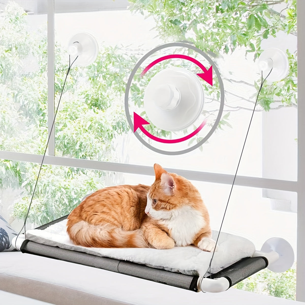 Cat Window Bed - Deluxe Hammock with Easy Assembly