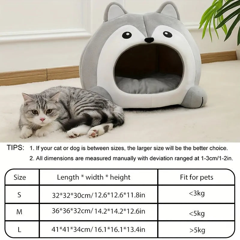 Size chart for grey cat bed with tips for choosing the right fit for your pet's comfor