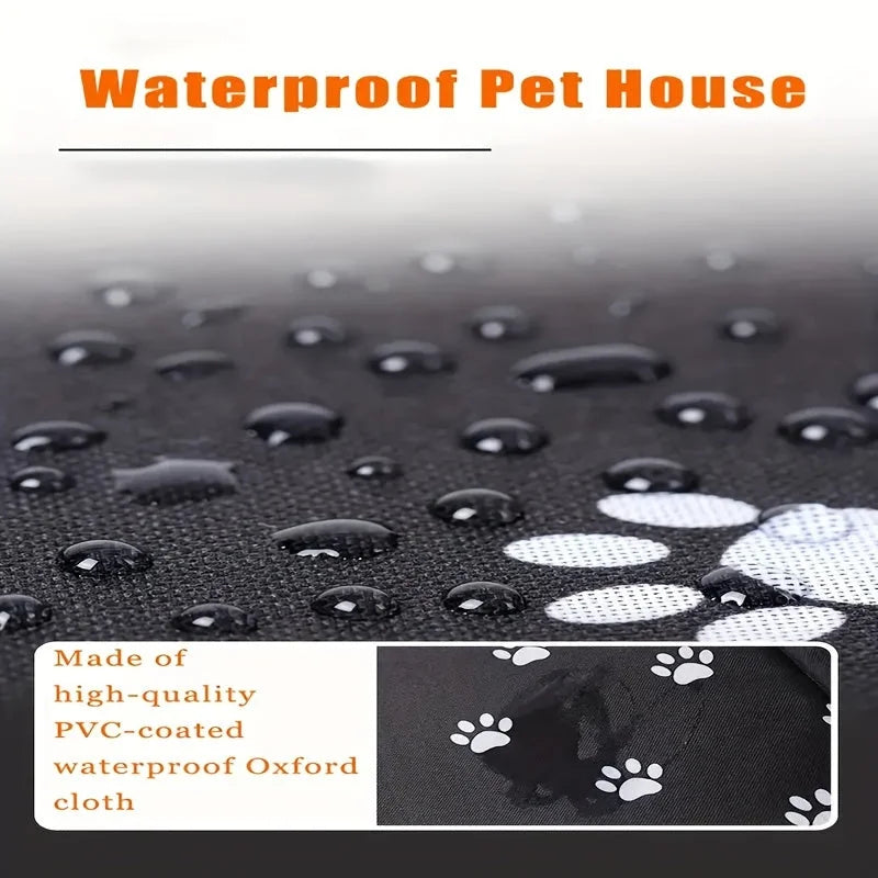 Waterproof PVC-coated Oxford cloth material of the best outdoor cat house for winter, repelling water effectively.