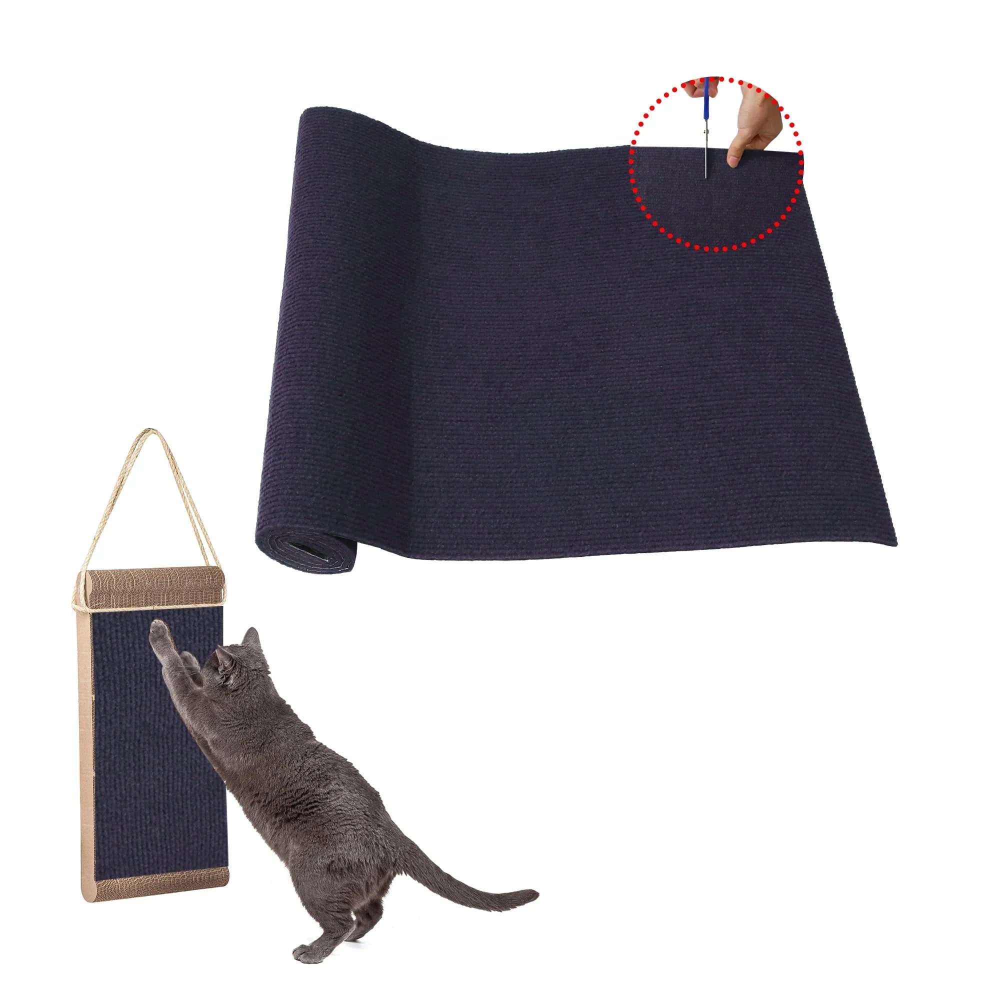 A durable wall-mounted scratching board for cats, designed to support climbing and scratching behavior.