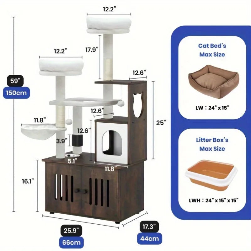 Cat Tree With Litter Box