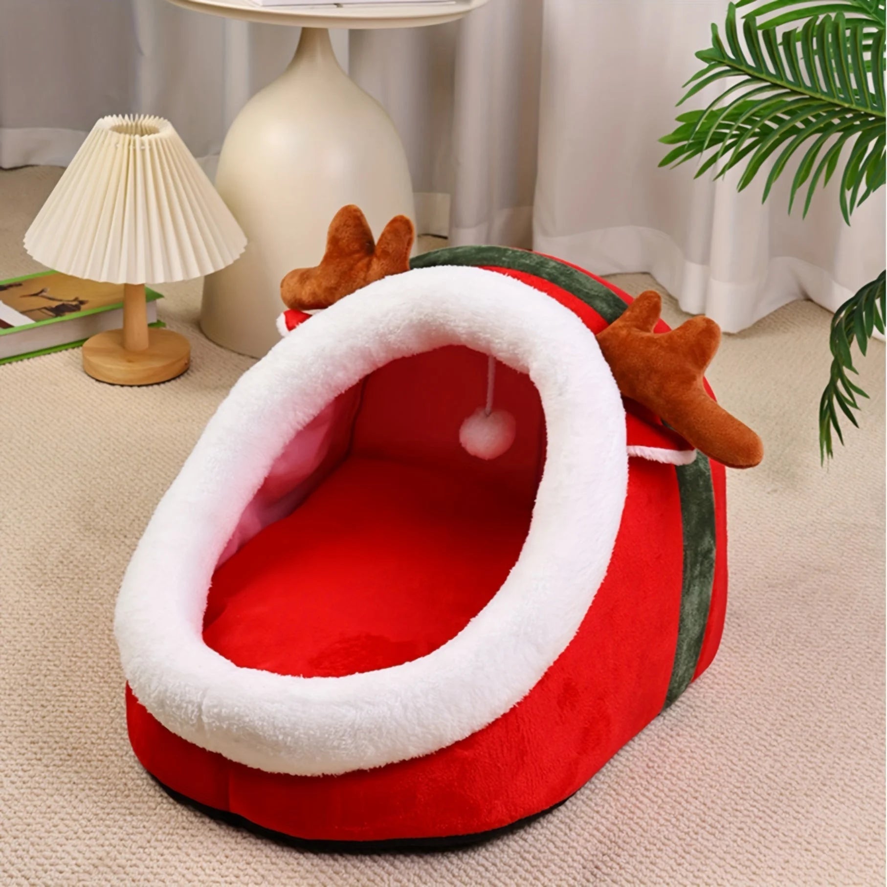 Cozy Christmas Cat Bed