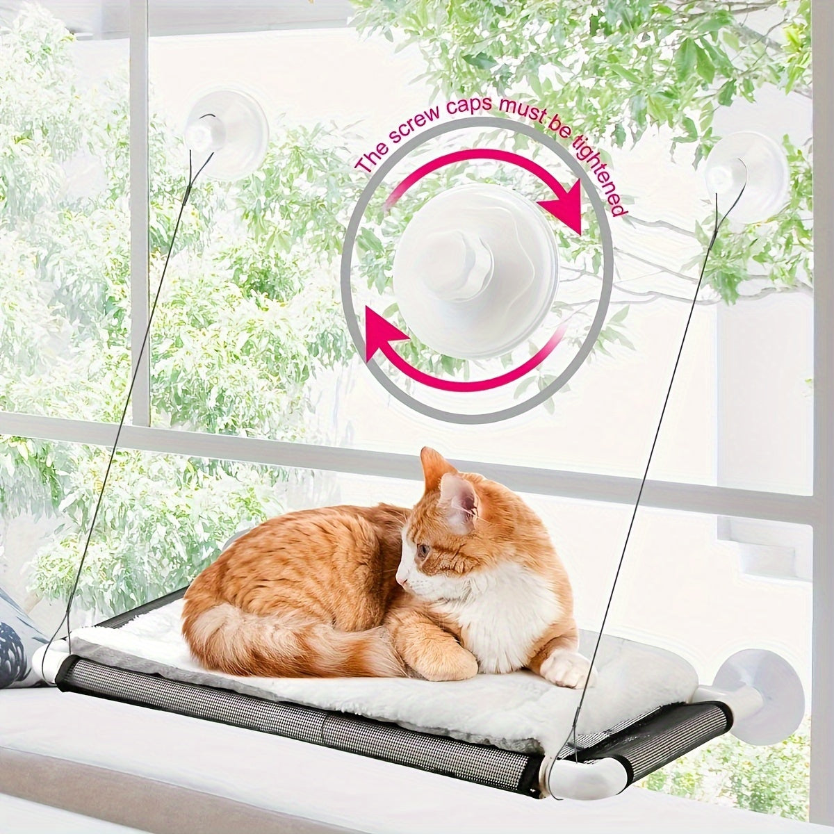 Cat Window Bed - Deluxe Hammock with Easy Assembly