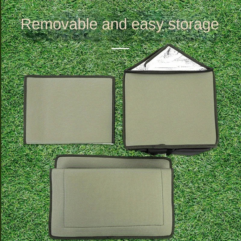 Removable and foldable stray cat house  laid out on grass for easy storage