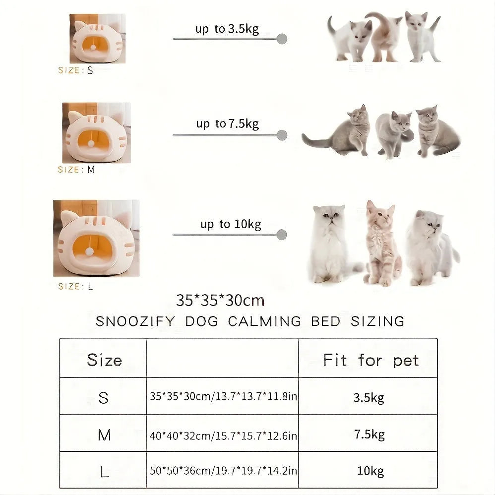 Sizing chart for Good Cat Beds with recommended weights and dimensions.