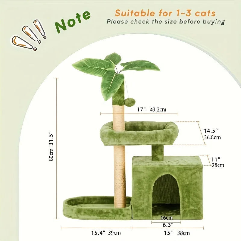 Cat Scratch Tower dimensions, suitable for 1-3 cats, detailed size specifications