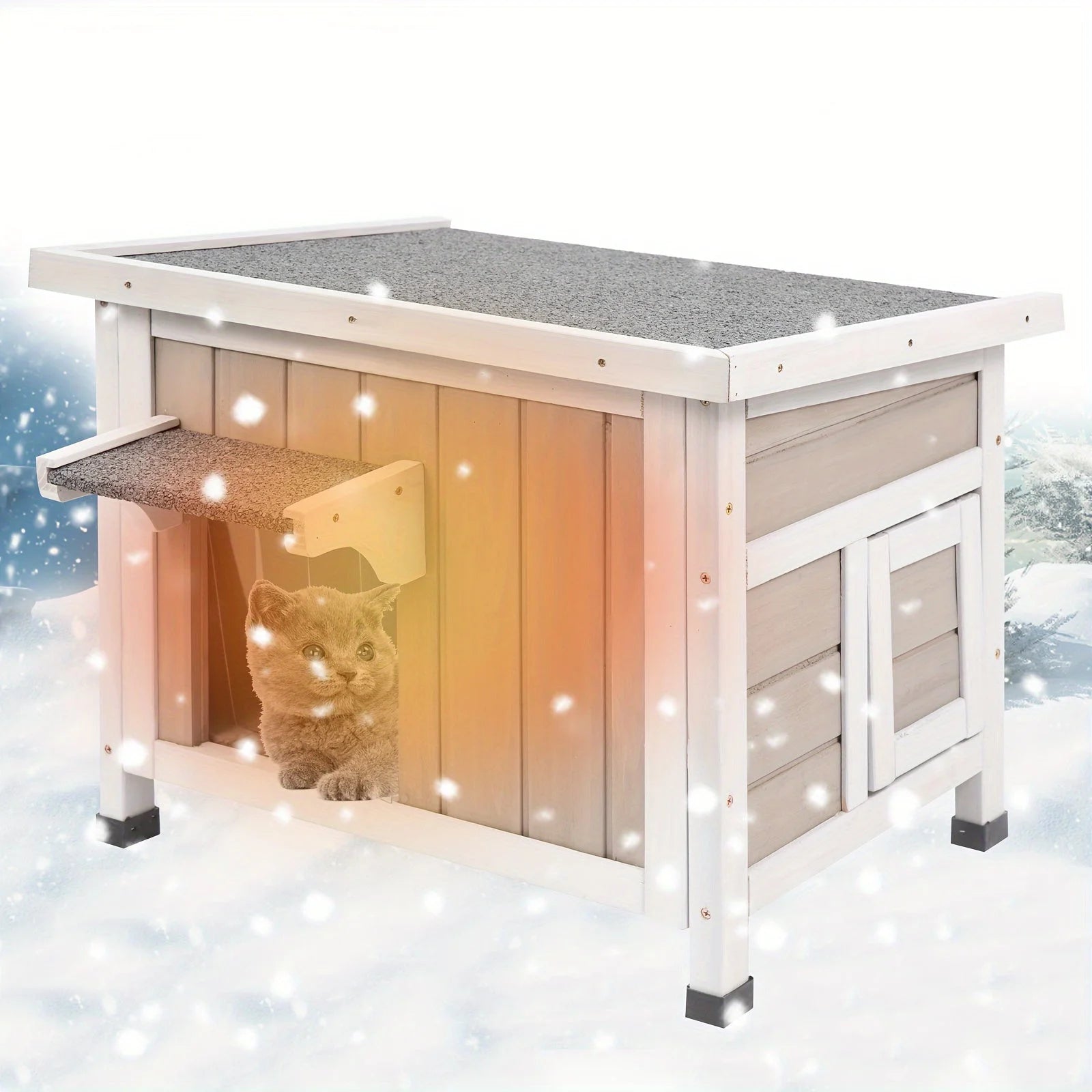  Insulated outdoor cat house designed to keep your pets warm and comfortable during snowy winter months