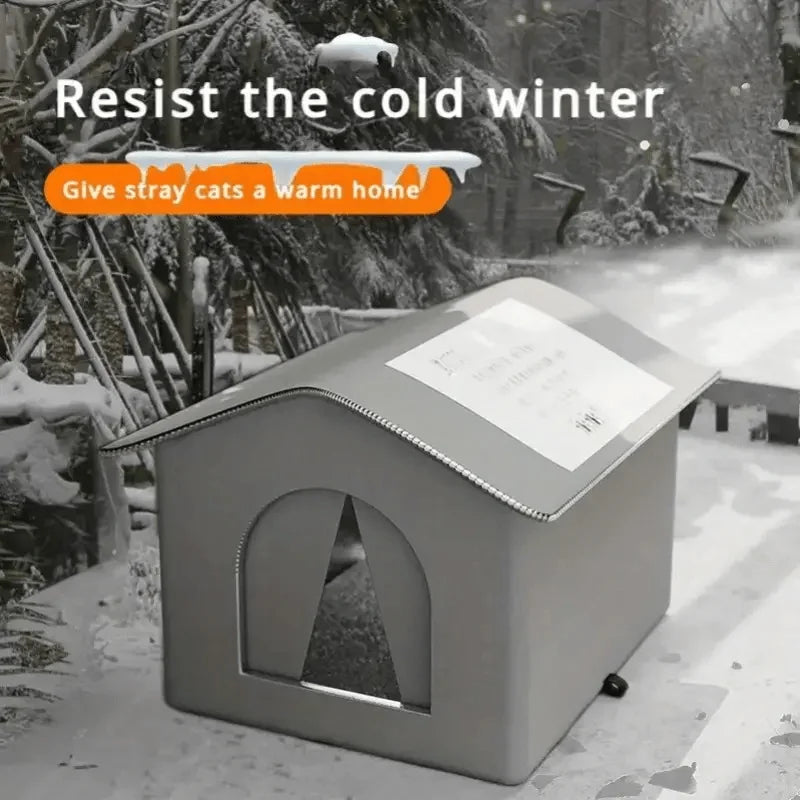 Durable indoor cat house providing warmth for stray cats during cold winters.