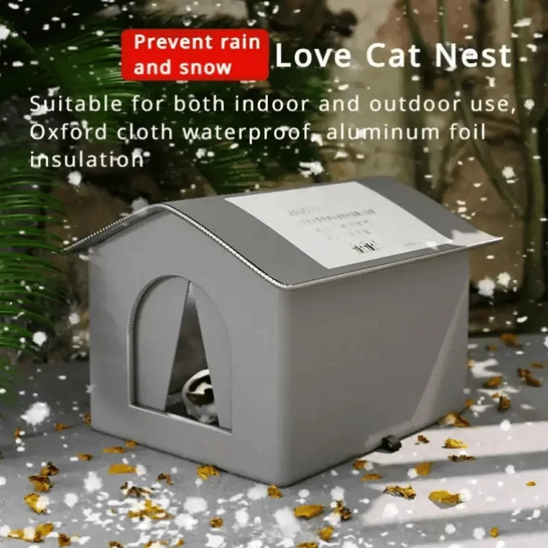 Waterproof and insulated cat house, ideal for indoor and outdoor use.